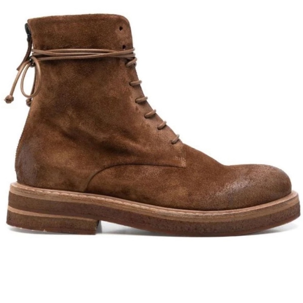 $1,245 Marsèll Men’s suede lace-up boots in Chestnut - Picture 1 of 16